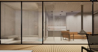 minimalistinis interjeras SPA erdvė