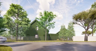 Skandinaviško stiliaus namas ant kalvos