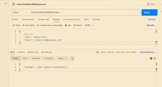 POSTMAN api testing POST endpoint of REST API in Java Springboot