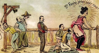 Lithographie Ste Fanny priez pour nous, pétanque