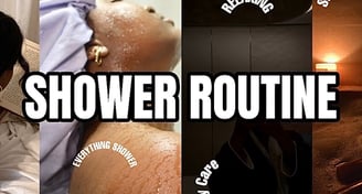 a woman in a hot steamy relaxing shower.