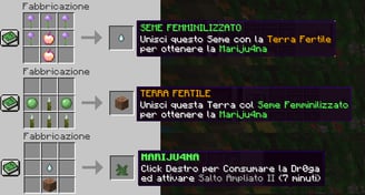 droghe custom, droghe craftabili effetti, plugin, server, survival, minecraft, crossplay, albenere