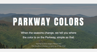 Parkway Colors website main page screenshot. For link image on WeatherSources Spring page.