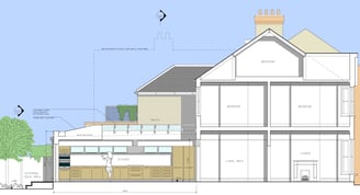 Conservation area house proposed extension section