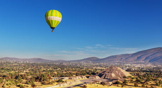 Globo aerostático en Teotihuacán