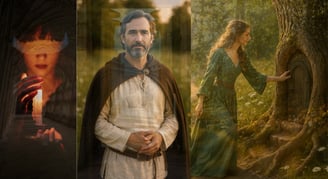 mythic inner trinity: The Mystic Maiden, Sacred Masculine, and Inner Oracle.
