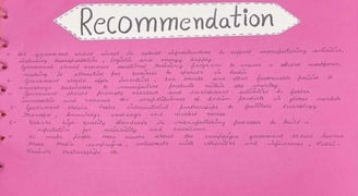 recommendation page in economics project
