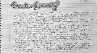 Executive summary page in economics project