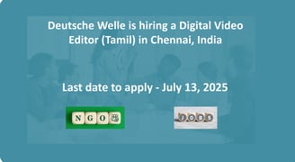 Deutsche Welle is hiring a Digital Video Editor (Tamil) in Chennai, India