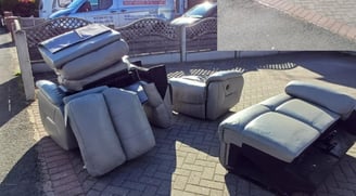 Before and after bulky waste cleared in Worcester by Hilton’s