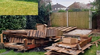 Before and after shed demolition in Worcester by Hilton’s team