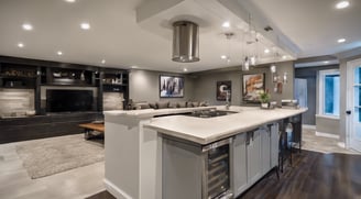 open concept basement with a walk-out