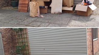 Before and after commercial waste removal in Worcester by Hilton’s