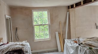 Professional plastering near Worcester for home renovation project by D and N Plastering