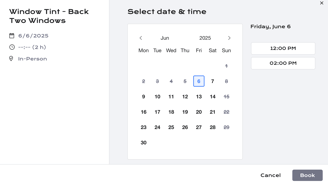 Screenshot image of an appointment option clients can add to their website.