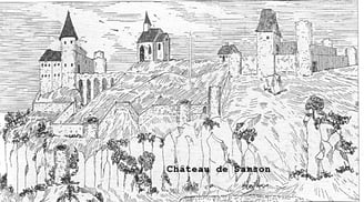 Reproduction d'une ancienne gravure représentant le Château de Samson