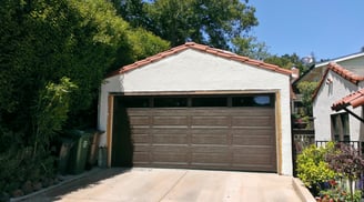 New brown garage door installed in San Anselmo.