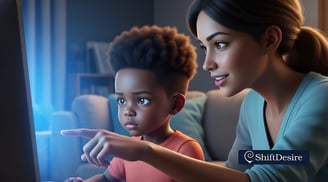mother-showing-somethming-to-her-son