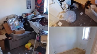 Before and after house clearance in Worcester by Hilton’s removals team