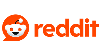 a redditt logo with a cartoon character