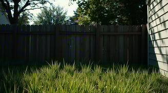 a lot of grass in a backyard