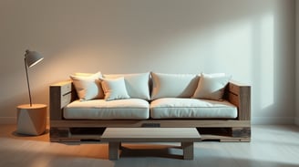 a pallet couch with pillows
