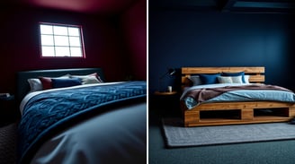 a regular bed and another bed made out of pallets