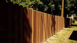 a fenced area in a backyard