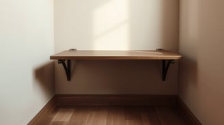 a wooden foldable wall desk
