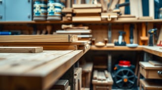 a room with a lot of woodworking tools