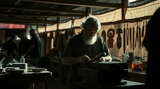 a woodworker crafting projects