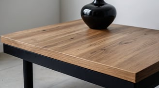 a vase on a wooden small table