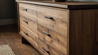wooden dresser in a room