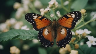 a butterfly on a flowery plant