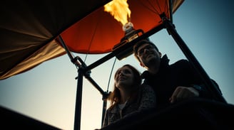 couple in a hot air balloon
