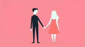 a man and woman holding hands