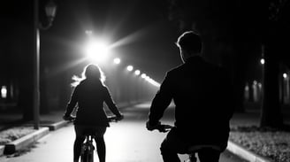 couple riding bicycle together