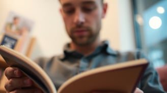 man reading a book