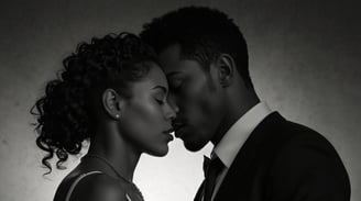 a man and woman in formal attire