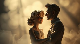 a couple of figurines of a bride and groom