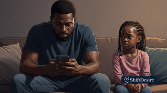 father using fone
