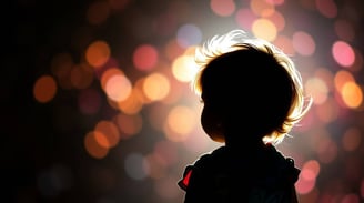a child's head and shoulders is shown in this image