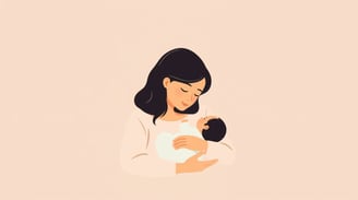 a woman holding a baby in her arms