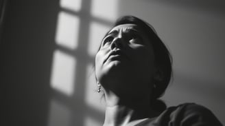 a woman looking stressful