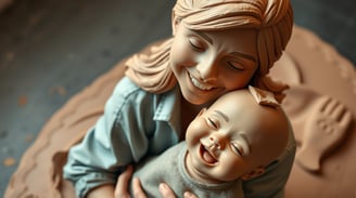 a statue of a woman holding a baby