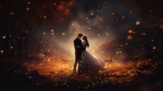 An AI-generated illustration portraying a married couple created by Los Cabos Wedding Films