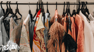 clothes hanging on a rack