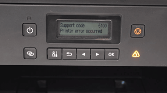 Canon printer showing Error Code 5100 on the display screen.