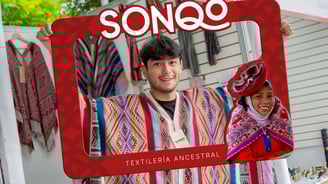 Mockup de marco de fotos de Sonqo Textilería Ancestral