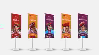 Mockup de roll ups banner de Sonqo Textilería Ancestral